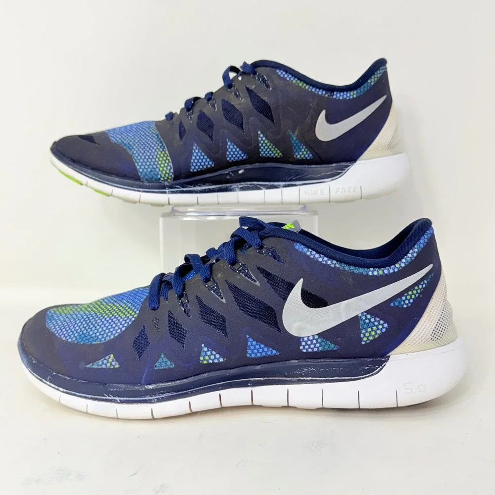 Nike Free 5.0 Womens Running Shoes Blue Lagoon Volt 705347-400 Size 9.5